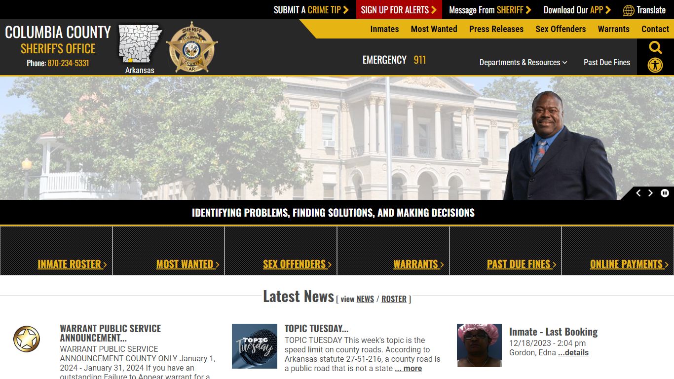 Inmate Roster (92) - Columbia County Sheriff AR